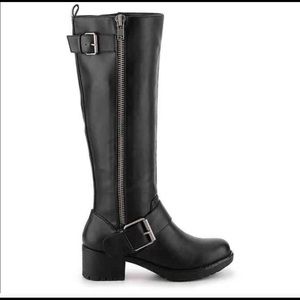 MIA Black Faux Leather Tall Peterson